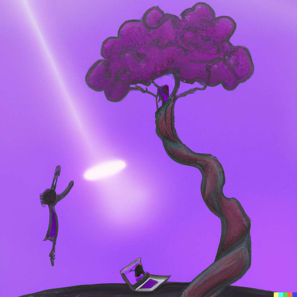 the discovery of gravity, digital art created in Procreate